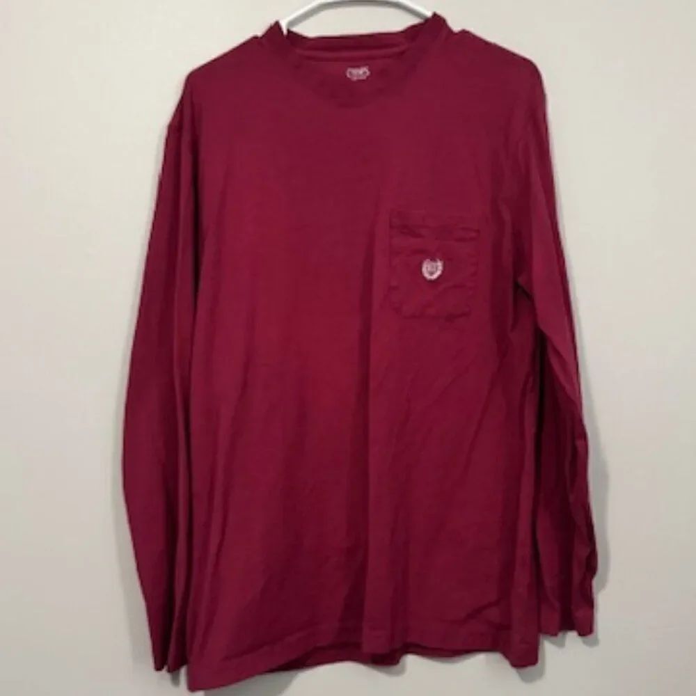 USED Men's Chaps Long Sleeve Shirt Color Wine/Burgundy Size Medium